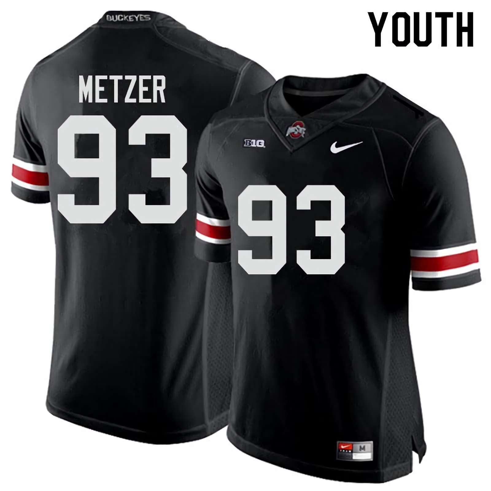 Jake Metzer Ohio State Buckeyes Youth NCAA #93 Nike Black College Stitched Football Jersey QTX6356VZ